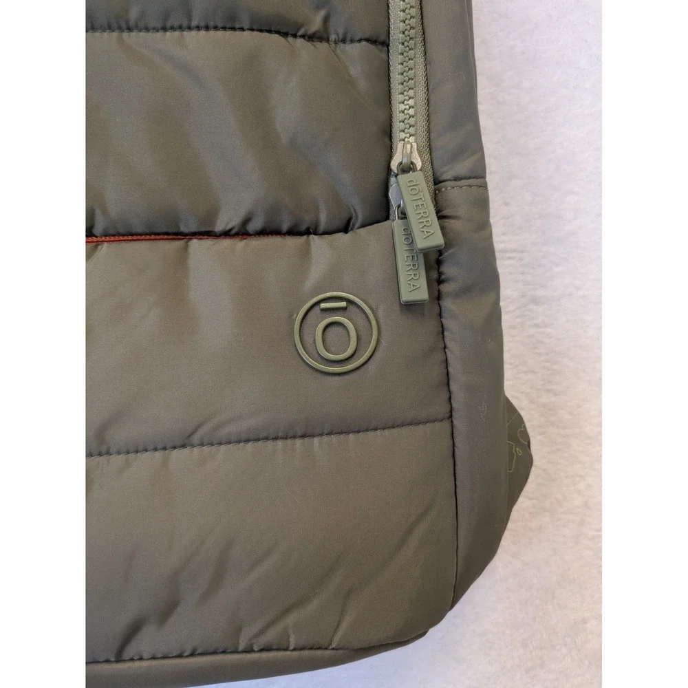 doTERRA Olive Green Quilted‎ Puffer Backpack Laptop Bag